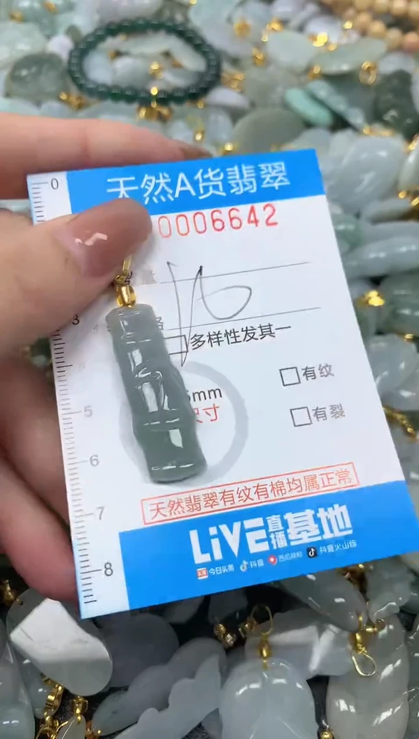 颈饰未镶嵌翡翠净货挂件-6642