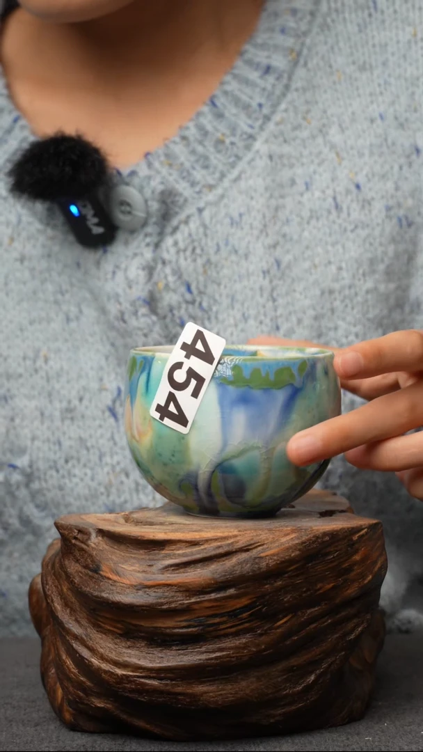 杯子陶454景德镇手创颜色釉杯（食品级）带冰裂纹