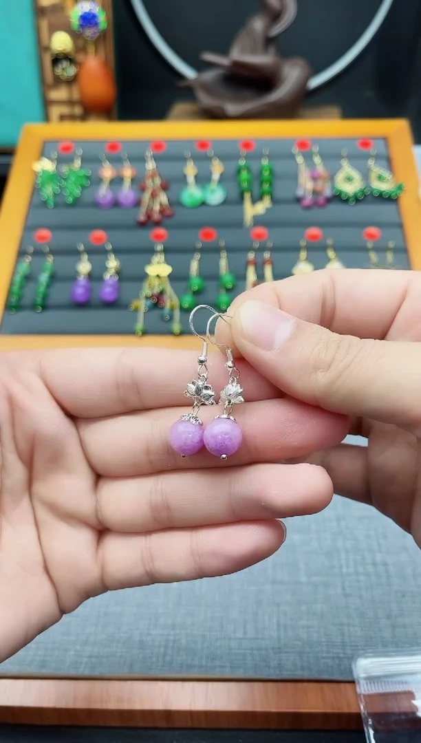 【闪购商品】玛瑙/玉髓耳钉银S925镶嵌401000