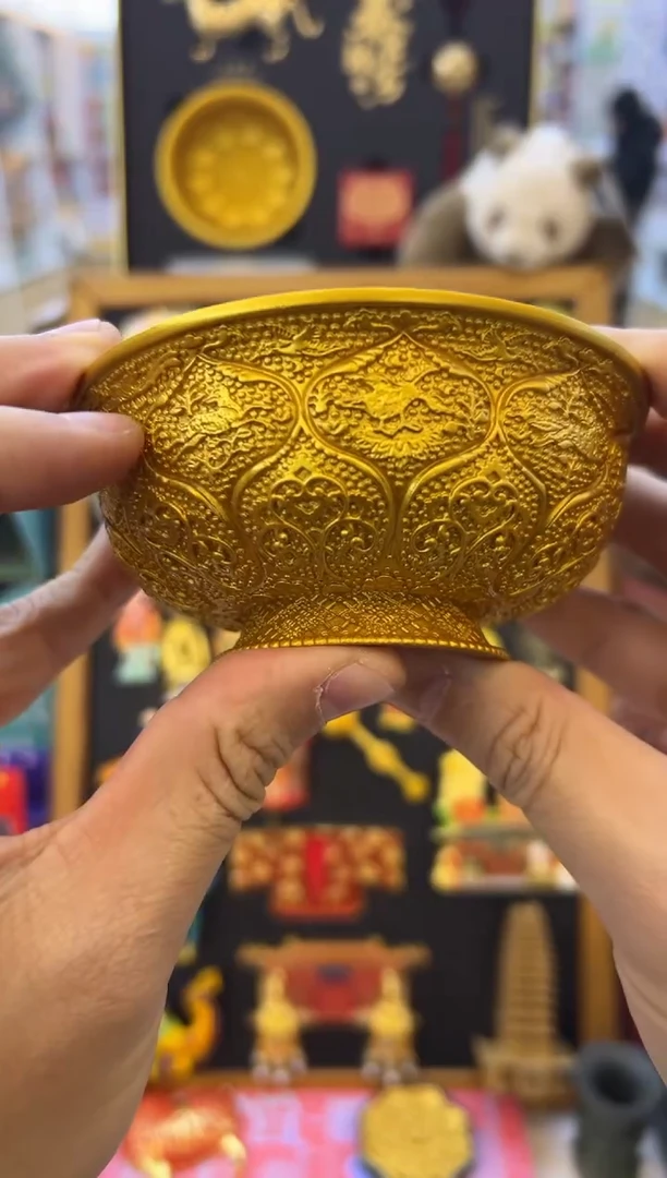 无包装金饭碗摆件。。