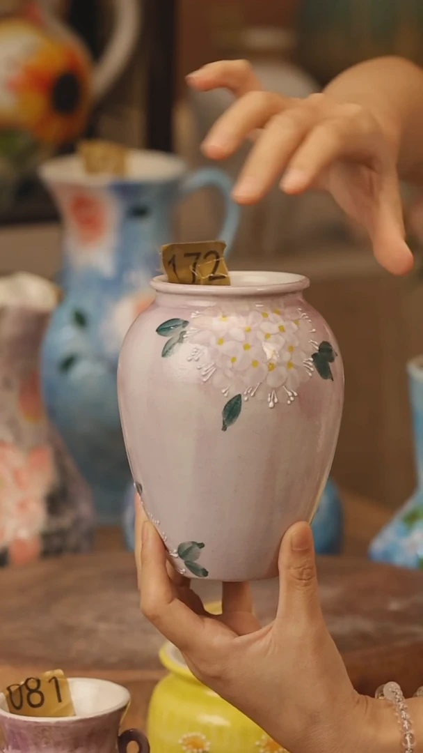 陶瓷172景德镇设计师手作花器摆件侘寂风