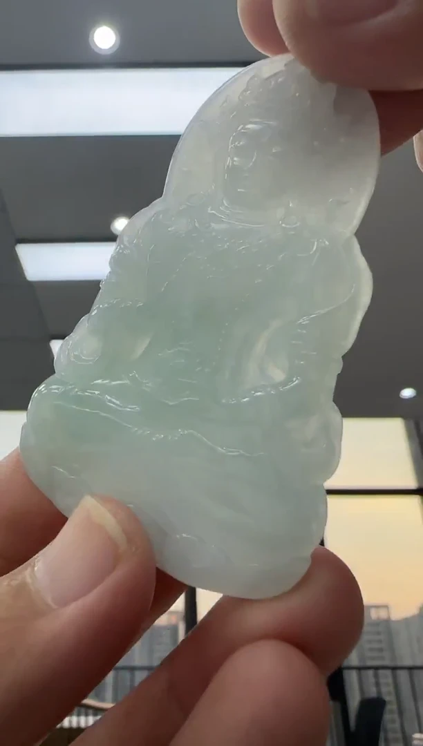 颈饰未镶嵌翡翠天然翡翠A货孤品一件