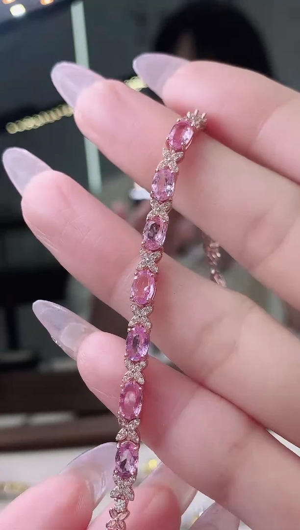 【闪购商品】彩色蓝宝石手链银S925镶嵌10-26 不退货