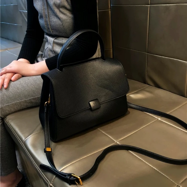 新款黑色通勤气质款斜跨单肩包
