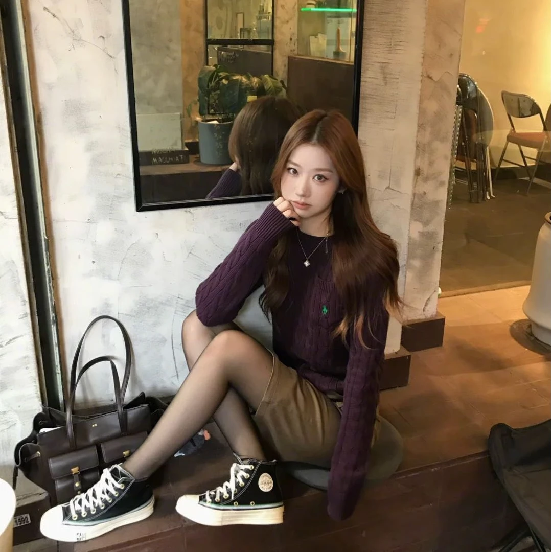 麻花毛衣慵懒女秋冬季2025新款美式巨好看chic韩系针织打底衫上衣