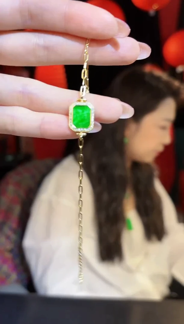 【闪购商品】翡翠手链银S925镶嵌 缅料A货/支持复检/一件