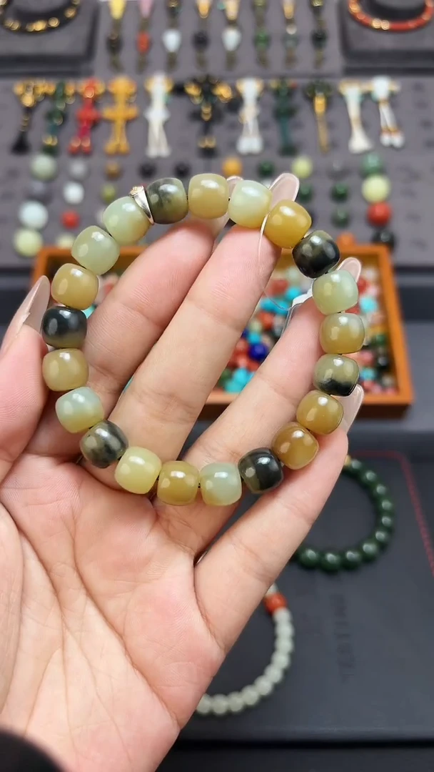 未镶嵌和田玉挂件10.5mm楼兰老型手串