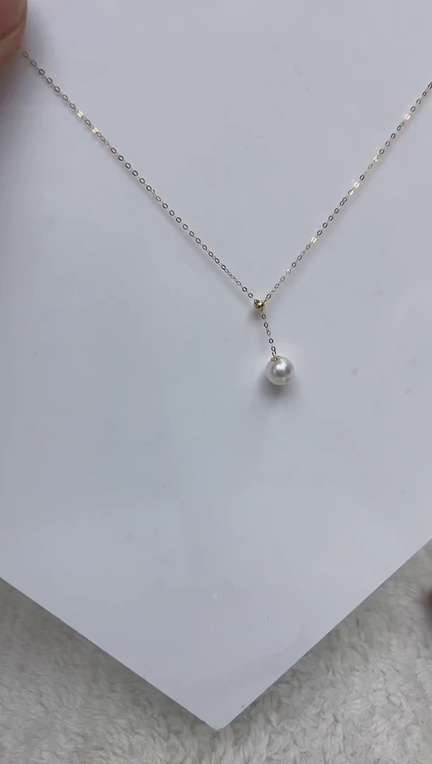 颈饰18K金镶嵌海水珍珠