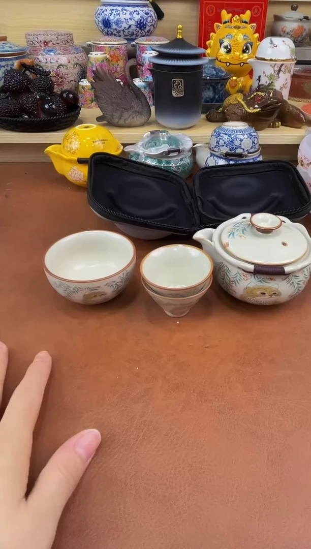 陶瓷茶具摆件旅行套组