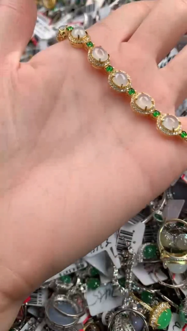 银S925镶嵌戒指翡翠666    6