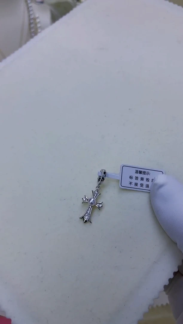 银S925镶嵌饰品海水珍珠设计款吊坠