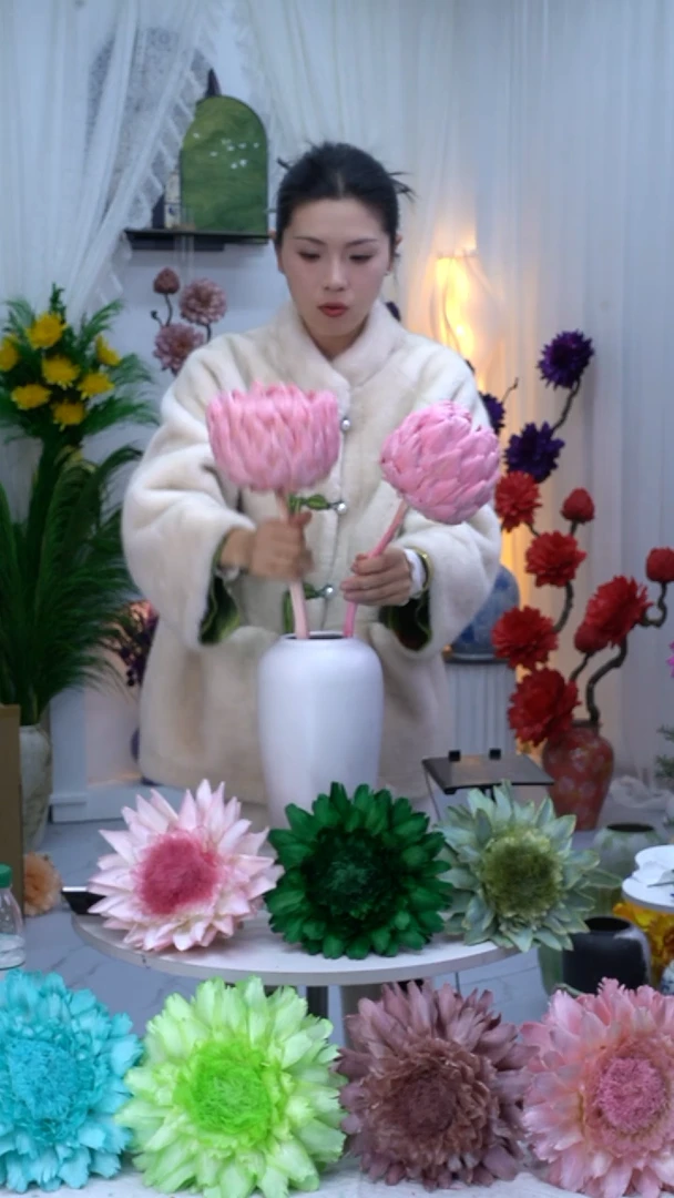 永生洋蓟樱花粉2头8733