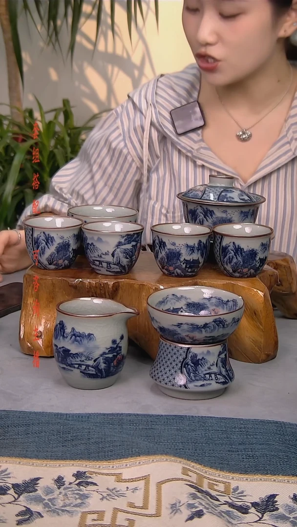 简装家用款8件套 老陶泥开片纹陶瓷茶具