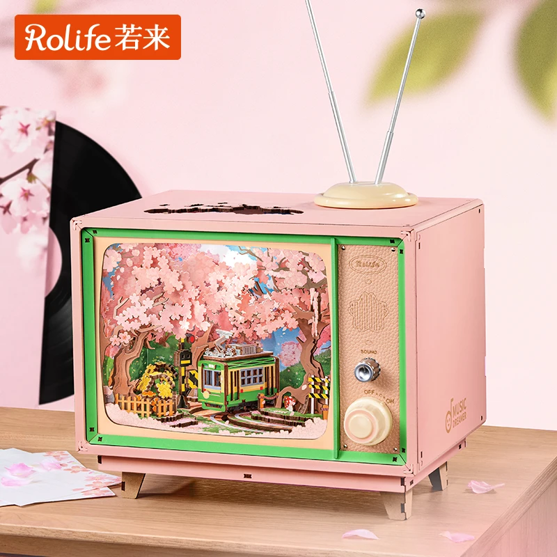 【樱梦之旅】若来八音盒系列木质拼装玩具情侣创意礼物精致摆件