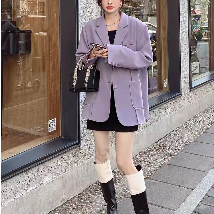 紫色新款高级感炸街休闲今年流行西装外套