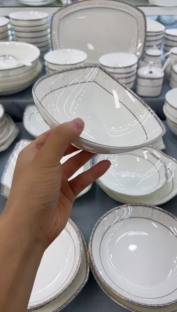 骨瓷玲珑6三角2个