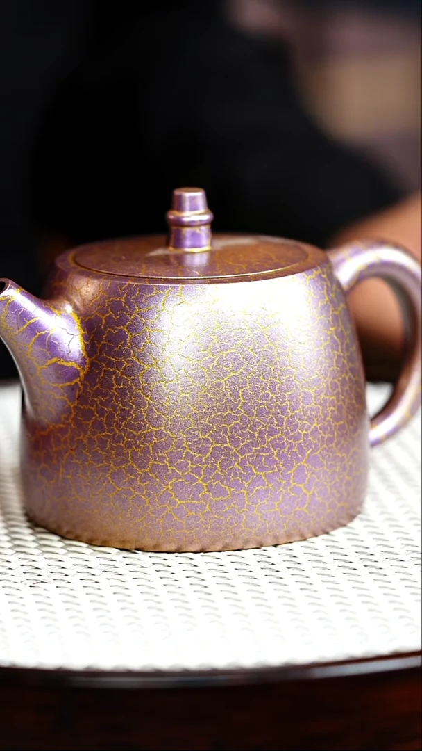 茶壶紫砂宜兴紫砂 汉铎 镀金