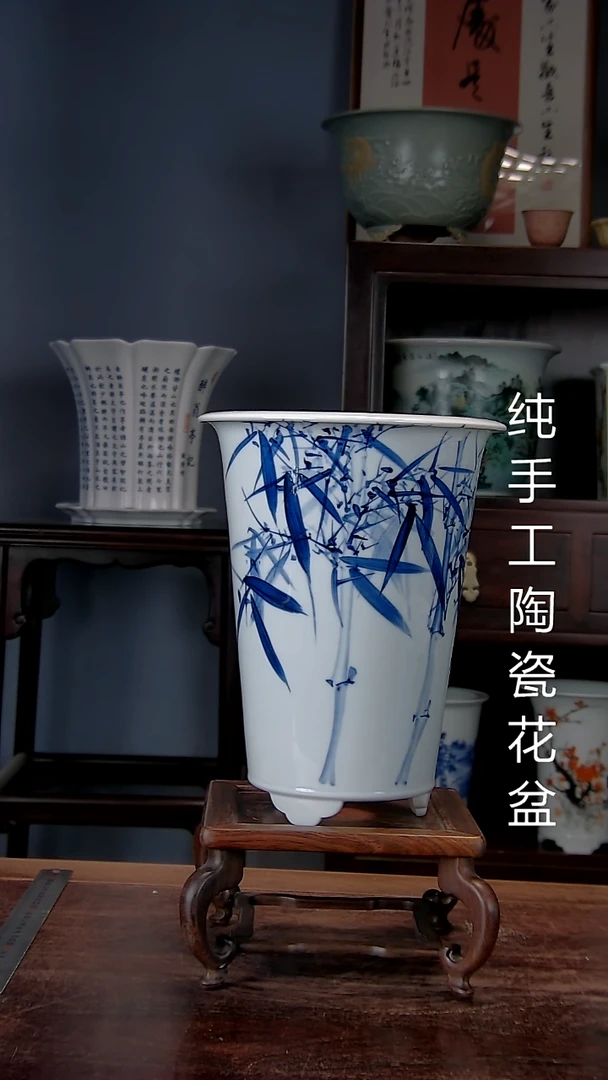 景德镇手工陶瓷花盆