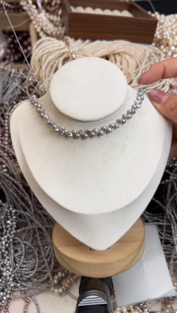 未镶嵌福利淡水珍珠无核*强光珍珠花瓣灰色（多样性发一）