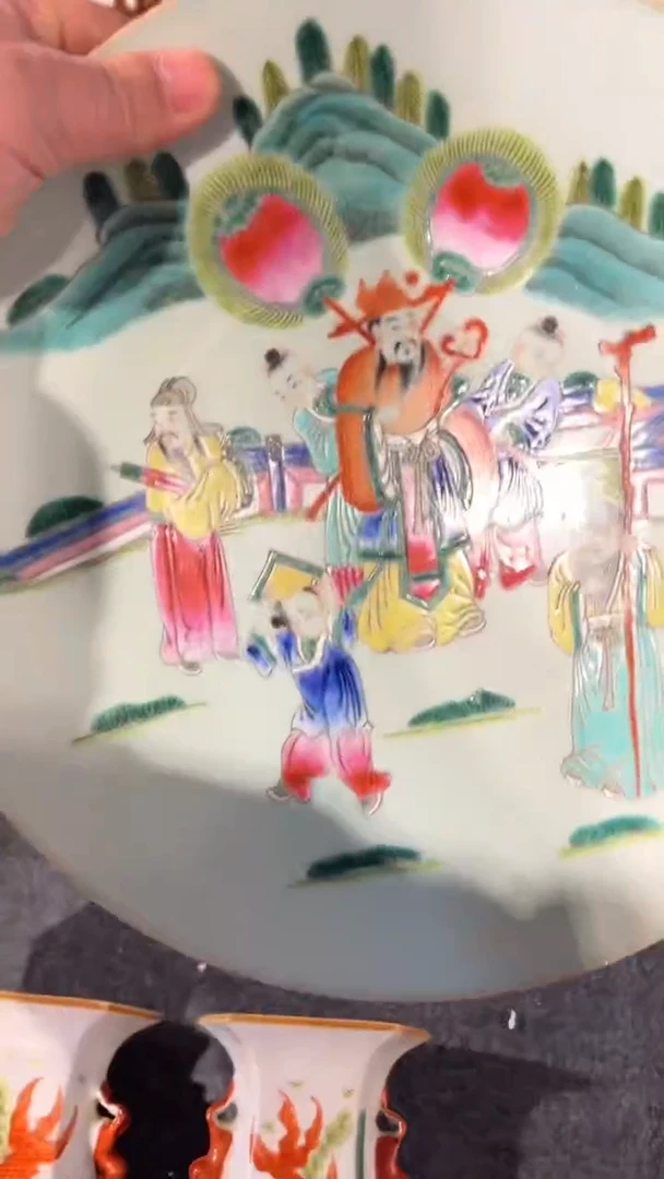 摆件瓷摆件瓷摆件人物青盘