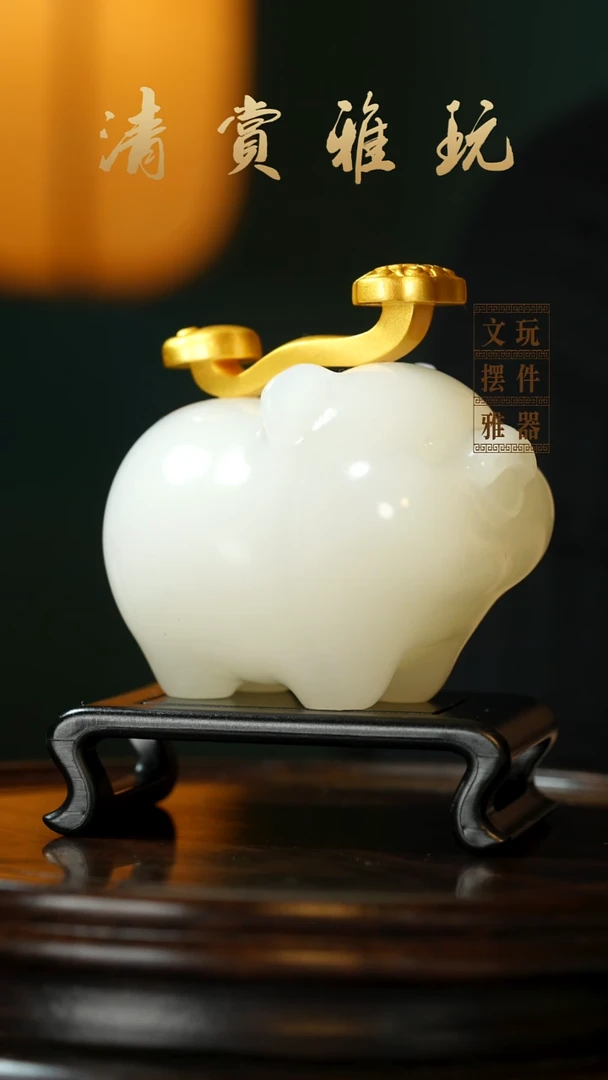玉《诸事如意》手把件摆件