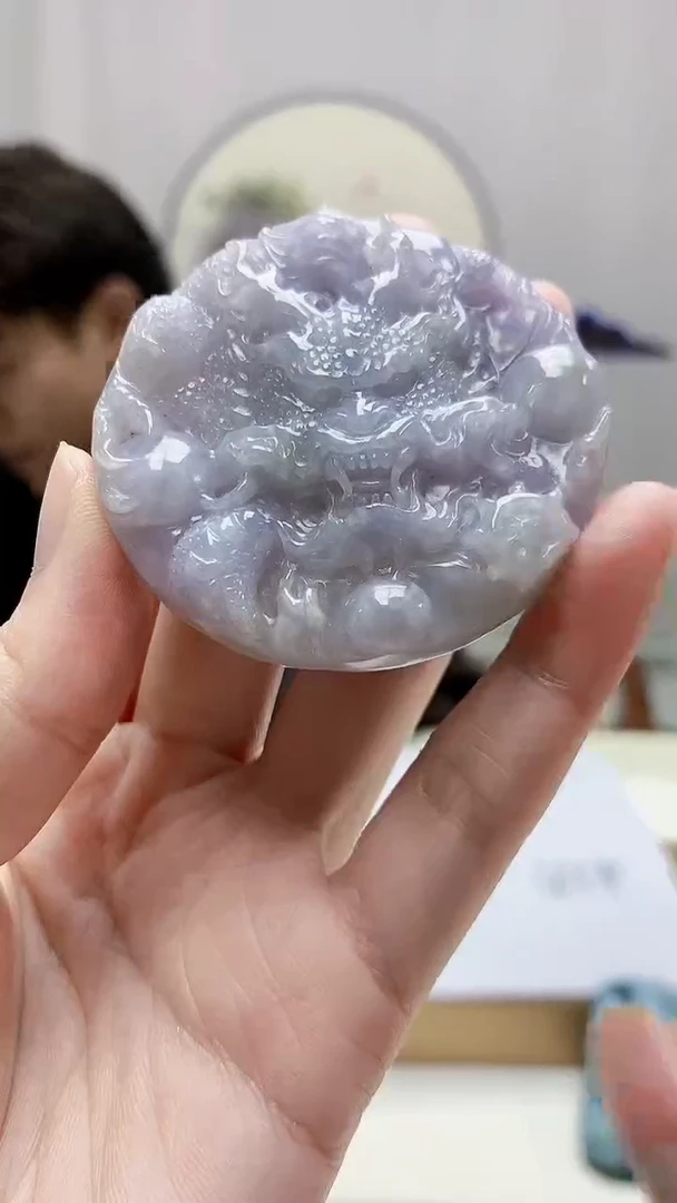 未镶嵌定制翡翠5145zm-毛货挂件63龙牌