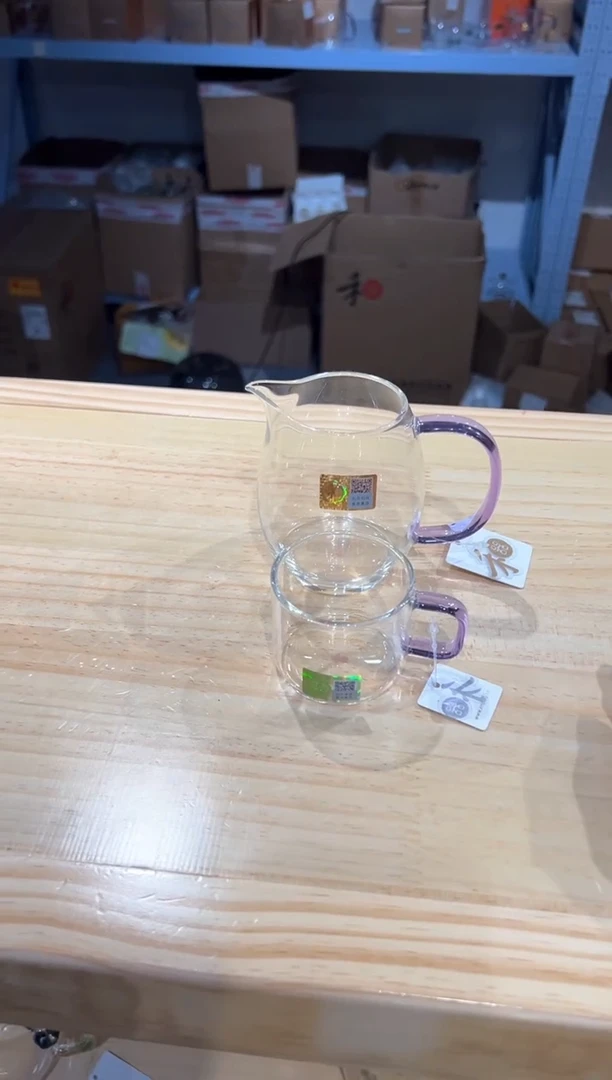 禾器-澄然茶海-浅紫色+清禾杯浅紫1只