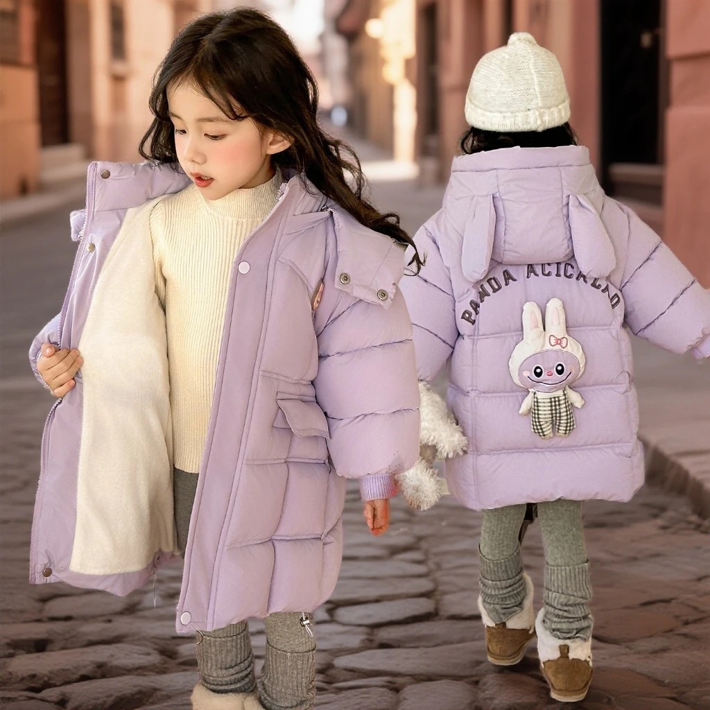 新款棉衣棉袄儿童女童冬装外套加绒女童2025炸街潮款外套女童