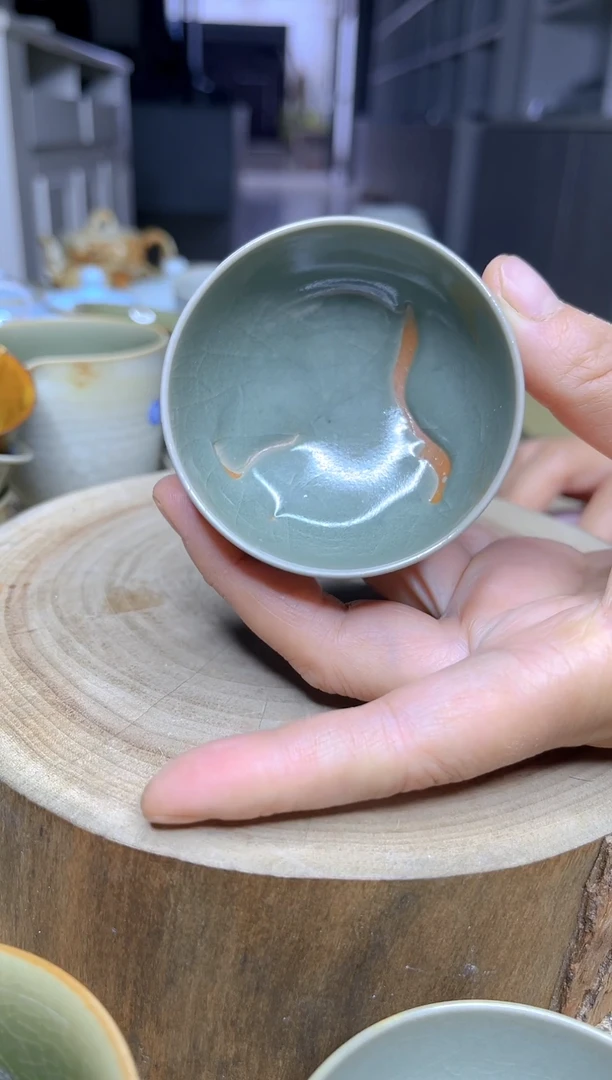 杯子原生态原矿青绿云溪杯