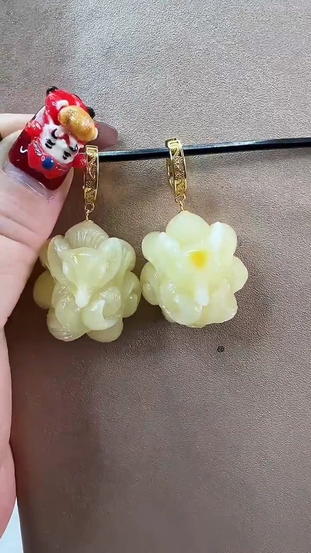 【闪购商品】琥珀耳饰未镶嵌耳环