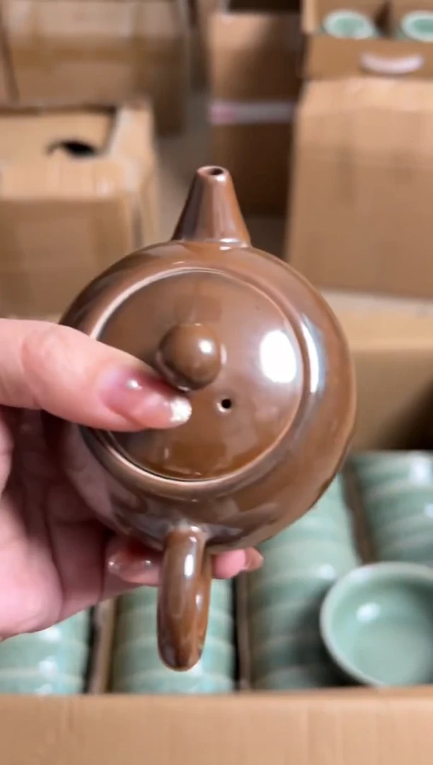 陶瓷耀州窑紫金釉西施茶壶微瑕瑕疵特价
