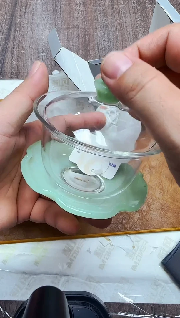 风谜·荷悦盖碗浅玉色+茶巾