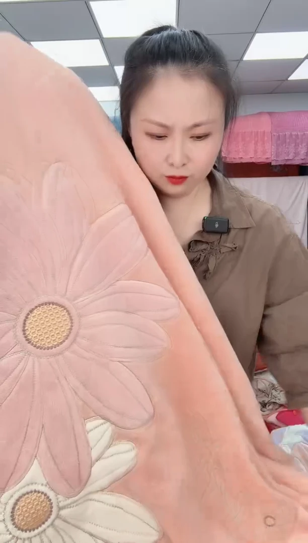 聚酯纤维聚酯纤维四件套  桔 山花