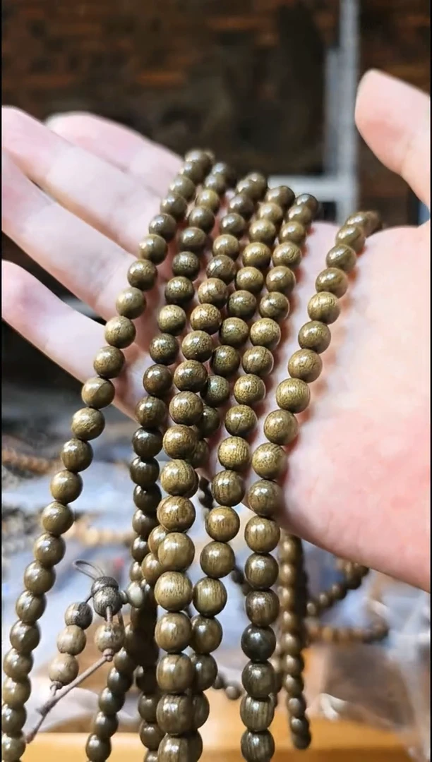 楠木（金丝楠）手串/手链0.8阴沉绿多圈108