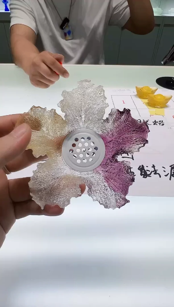 泥塑古法琉璃多肉花盆摆件