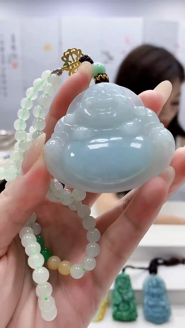 未镶嵌定制翡翠4957lr-毛货挂件赠珠链292