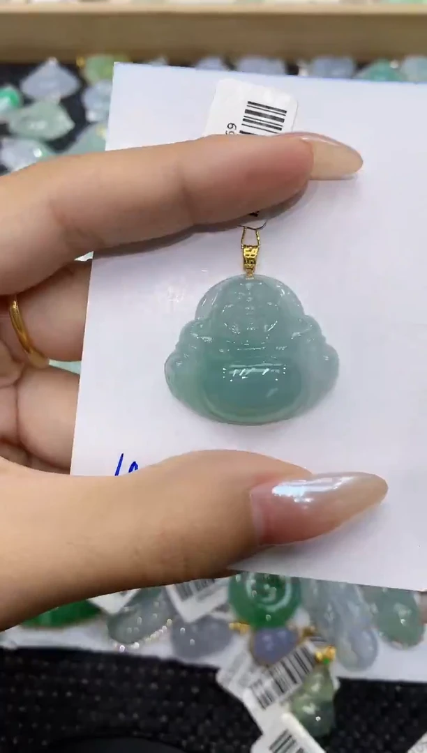 翡翠18K金镶嵌颈饰111111111111