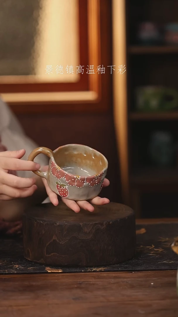 陶瓷景德镇高温釉下手绘陶瓷@L043@