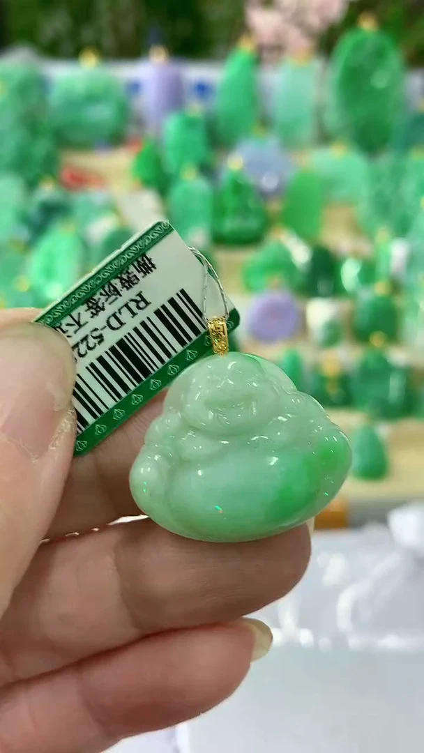 【闪购商品】翡翠颈饰18K金镶嵌挂件