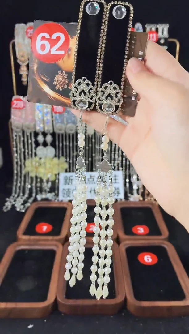 仿水晶铁合金62原创发夹一对倒夹