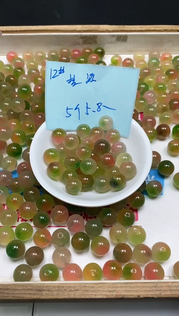 玛瑙/玉髓散珠未镶嵌D805 水蜜桃盐源12mm5个5.8元