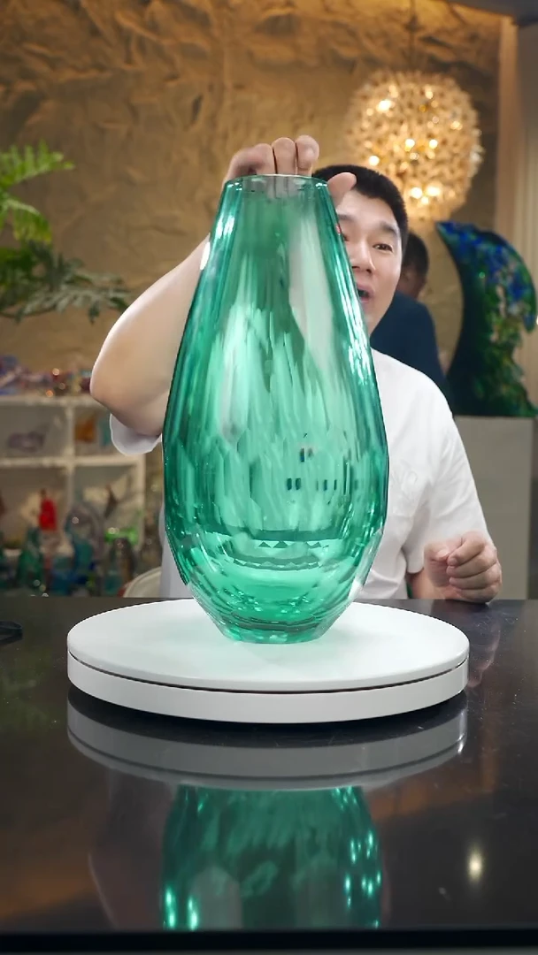 摆件小**下福利湖水绿切面花瓶12号
