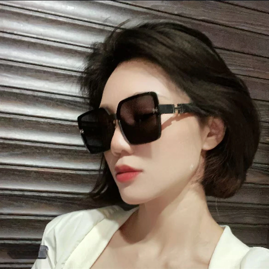 女潮爱马方形高级感墨镜大框百搭网红太阳镜女士时尚新款太阳眼镜