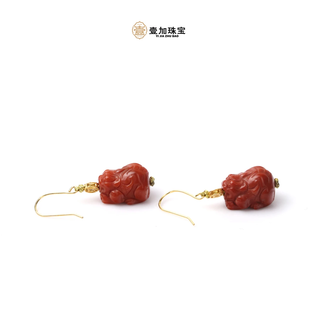 小青|手工设计18k南红px耳环多样性发一0250J