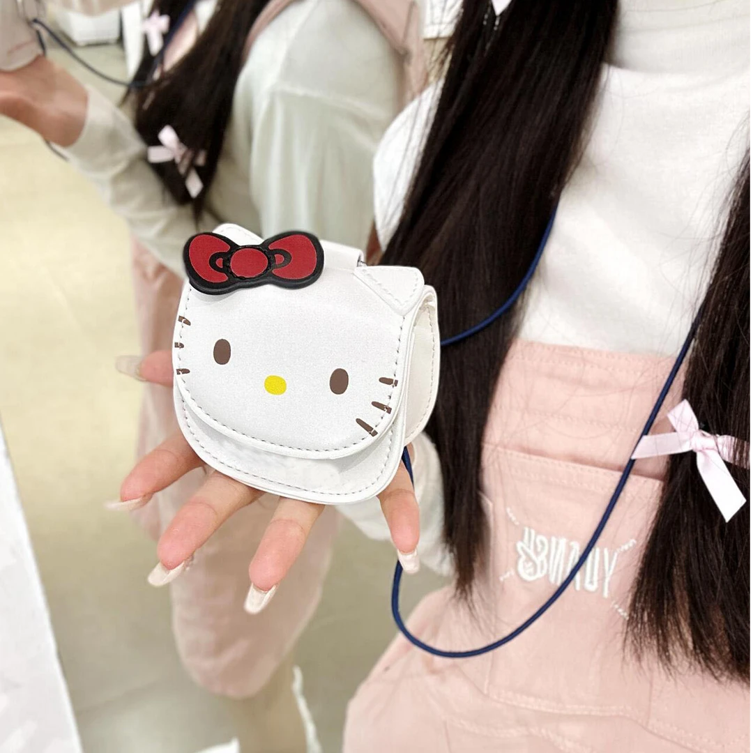 凯蒂猫女孩斜挎可爱小包2025挂件耳机包HelloKitty迷你零钱包女