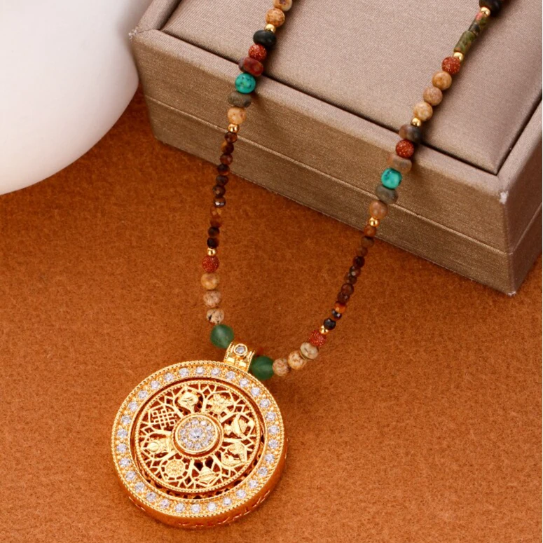 【KEFAN珂梵】新中式五福如意八宝罗盘吊坠项链复古国潮饰品