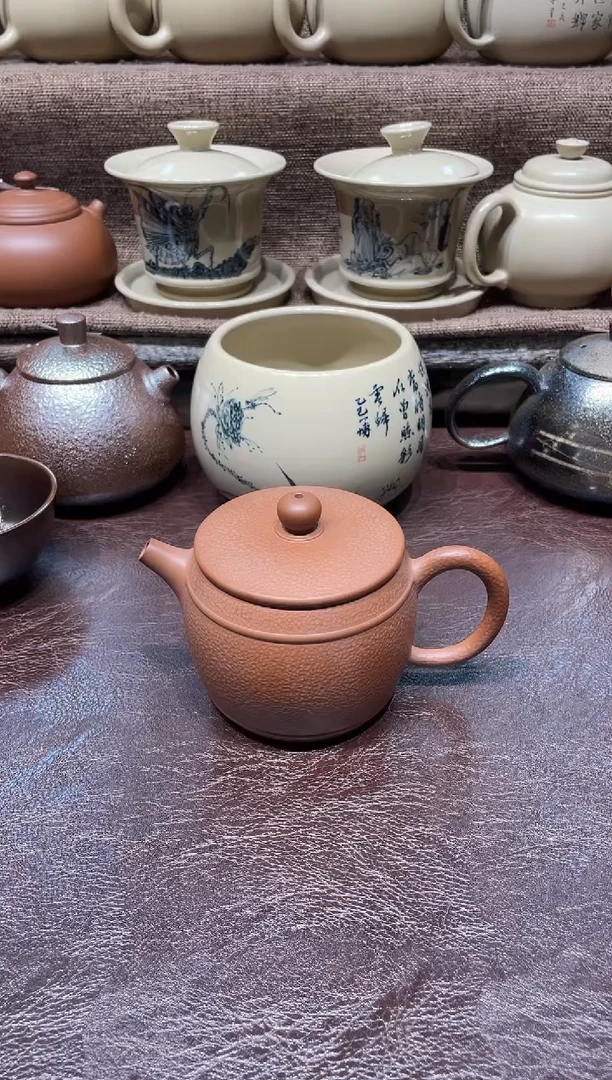 泥塑李云宇红泥纯手工腰鼓壶