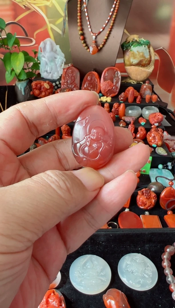 未镶嵌佛牌南红玛瑙颓***天佛牌