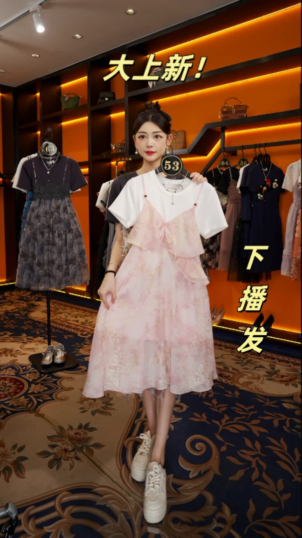 【linda】编码【53】法式温柔水墨渐变印花纯欲显瘦连衣裙JC-A3334