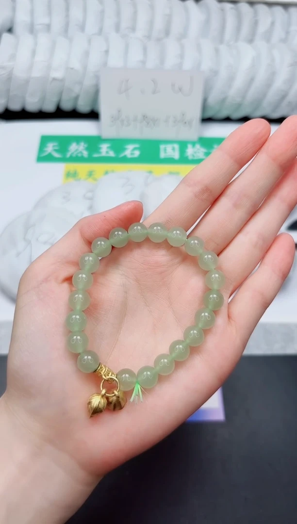 石英质玉手镯未镶嵌东陵绿手链主播同款一串